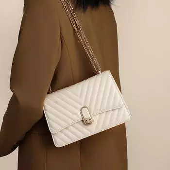 Новые нишевые сумки для женщин, сумка-цепочка через плечо, осенняя легкая роскошная универсальная сумка из натуральной кожи