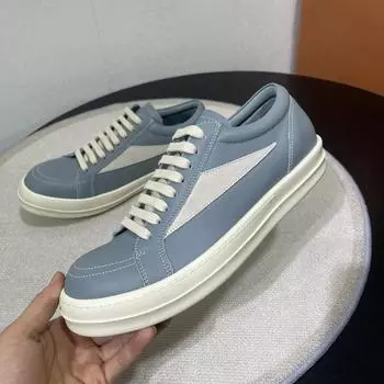 Новые Низкие Кроссовки Женские Повседневные На шнуровке Кожаные Роскошные Кроссовки Платформа Винтажные Трендовые Дизайнерские Высокое Качество Синие Кроссовки 36