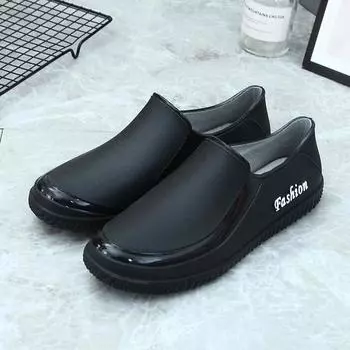 Новые низкие резиновые дождевые туфли женские нескользящие водонепроницаемые туфли модные взрослые бархатные кухонные рабочие туфли неглубокие резиновые туфли 36