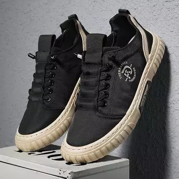 Новые низкие туфли на мягкой подошве, дышащая обувь из ледяного шелка, мужская легкая обувь для скейтбординга, повседневная мужская парусиновая обувь 40 серый