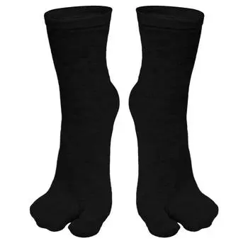 Новые носки из бамбукового волокна для мужчин и женщин, японские носки с двумя пальцами, сандалии-кимоно, носки с раздельными пальцами, черно-белые носки с двумя пальцами в стиле Харадзюку