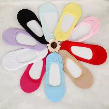 Новые носки-лодочки цвета конфет, нескользящие невидимые носки, женские носки
