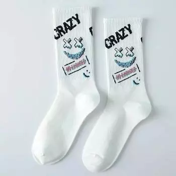 Новые носки в стиле киберпанк, белые, мультяшные, для гейминга, для мужчин и женщин, носки Game Over, хлопковые, женские, в стиле инс, смешные, счастливые носки 36-44