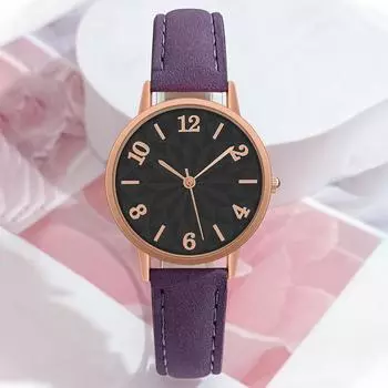 Новые Новые женские наручные часы женские кварцевые часы матовый пояс арабские цифры женщина повседневная мода розовый