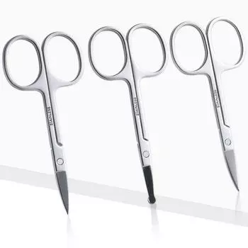 Новые ножницы для волос на лице, закругленные, из нержавеющей стали, для усов, волос в носу, бороды, бровей, ресниц, тримминг, многофункциональные машинки для стрижки