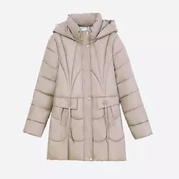 Новые облегающие хлопчатобумажные куртки с хлопчатобумажной подкладкой, зимние средние и длинные утепленные хлопчатобумажные куртки, тонкие куртки среднего возраста XL чёрный