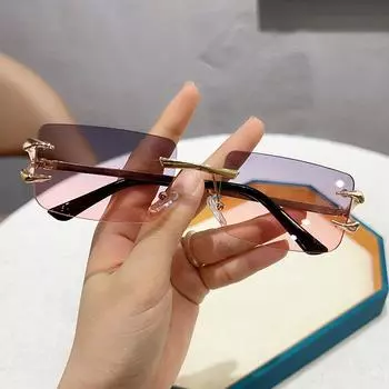 Новые очки Cut Edge без оправы с солнцезащитными очками в оправе Devil Claw, модные, красочные, привлекающие внимание солнцезащитные очки Sunshade as shown in the picture чёрный