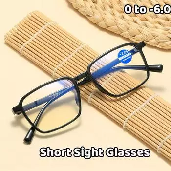 Новые очки для близорукости TR Anti-Blue Light Retro Trend с небольшой квадратной оправой Очки для близорукости для женщин Очки для близорукости 0