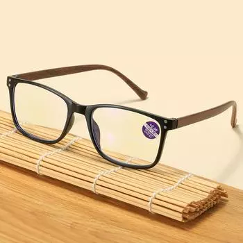 Новые очки для чтения с древесным зерном и анти-синим светом, модные очки для чтения газет, очки для мобильного телефона +4.0 коричневый