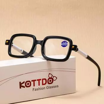 Новые очки для чтения в стиле ретро, квадратные очки для пресбиопии и гиперметропии, женские и мужские очки для чтения +1,0 +1,5 +2,0 +3,0 +3,5 +4,0 +4.0 чёрный