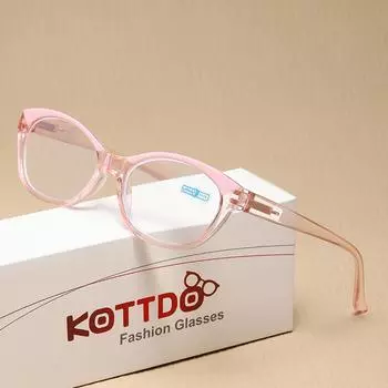 Новые очки для чтения женские модные анти-синий свет пресбиопия дальнозоркость очки мужские модные ретро синие очки +1.0 +3.0 +4.0 +100 розовый
