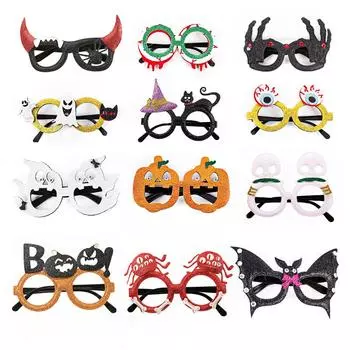 Новые очки на Хеллоуин Детские забавные костюмы для вечеринок Фотореквизит Декоративные товары Череп и тыква Вечеринка на День привидения