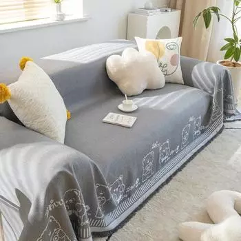Новые однотонные чехлы для диванов, мягкие, милые, мультяшные чехлы для гостиной, коврик для эркера, L-образный декор для дивана 180x130cm