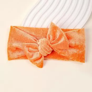 Новые однотонные детские аксессуары для волос, детская плюшевая повязка на голову с бантом, детская мягкая и удобная тканевая повязка на голову