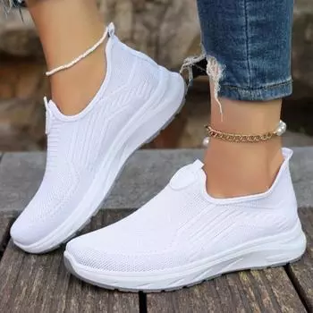 Новые однотонные простые легкие удобные повседневные туфли для мам с сетчатой основой, дышащие прогулочные туфли Zapatos Mujer 36