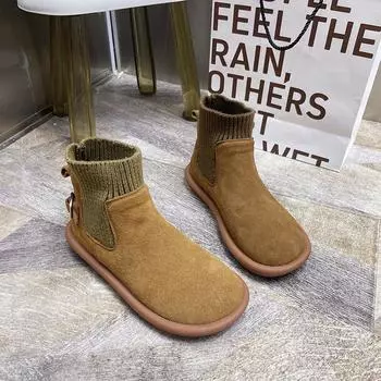 Новые однотонные уличные туфли на плоской подошве с женскими ботинками осень-зима 2024 года, горячая распродажа, модная повседневная удобная обувь для женщин 35 чёрный