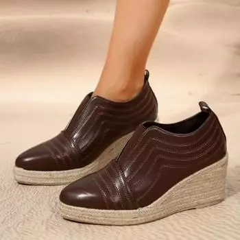 Новые однотонные универсальные женские туфли на высоком каблуке, популярные туфли из натуральной кожи с толстым каблуком и острым носком, женские туфли в стиле ретро 36