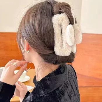 Новые однотонные заколки для волос для женщин и девочек, мягкие плюшевые когти для волос, большие размеры, корейские головные уборы, заколки для волос, заколка в виде краба, аксессуары для волос, подарок