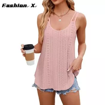 Новые однотонные женские топы с круглым вырезом в Европе и США S