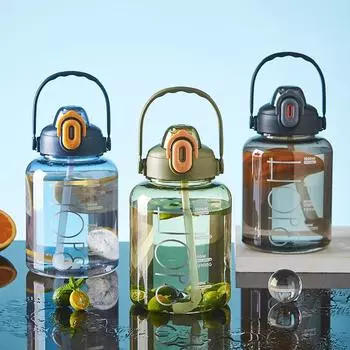 Новые онлайн-пластмассовые стаканчики для знаменитостей, 1500 мл, соломенные чашки большой емкости, тонны бочек для спортивных чайников, космические чашки, тонны чашек 1500ml синий