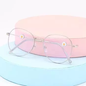 Новые онлайн знаменитости Дейзи анти-синий свет металлические очки в оправе модные милые маргаритки студенческие близорукие готовые очки -100