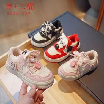 Новые осенне-зимние детские хлопковые туфли средней высоты Size 26 shoe inner length 16.4cm