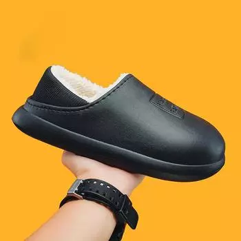 Новые осенне-зимние мужские хлопковые тапочки, плюшевые тапочки для пар, женские нескользящие хлопковые тапочки, женские плюшевые тапочки 36