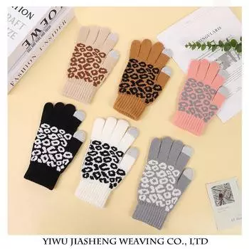 Новые осенне-зимние мужские и женские перчатки для сенсорных экранов, вязаные жаккардовые перчатки с имитацией кашемира, теплые перчатки для езды на велосипеде и катания на лыжах One size