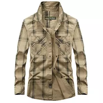 Новые осенне-зимние мужские повседневные клетчатые рубашки больших размеров, хлопковые рубашки с длинными рукавами M