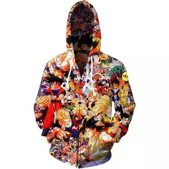 Новые осенне-зимние толстовки с 3D принтом мультфильмов, свитшот на молнии с длинными рукавами, брендовая куртка, модная уличная одежда, мужские топы с капюшоном L