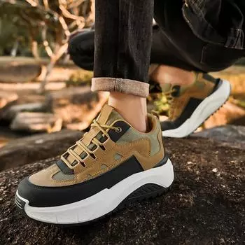 Новые осенне-зимние туфли на толстой подошве с дышащими вставками для пап, мужские низкие кроссовки для походов на открытом воздухе, повседневная обувь на все времена года 39