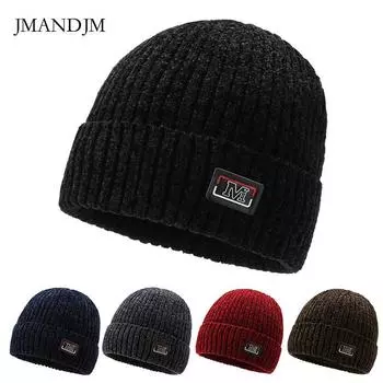 Новые осенне-зимние утолщенные мужские и женские шерстяные шапки корейской версии, лыжные плюшевые теплые вязаные шапки из синели average size серый