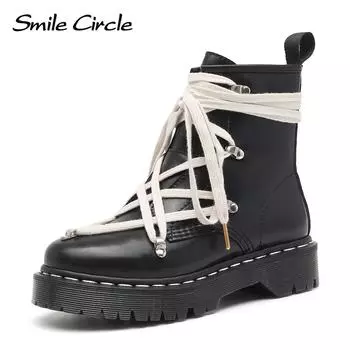 Новые осенние ботинки martin с перекрестными ремешками, женские индивидуальные короткие ботинки, кожаные ботинки с боковой молнией, байкерская женская обувь с круглым носком