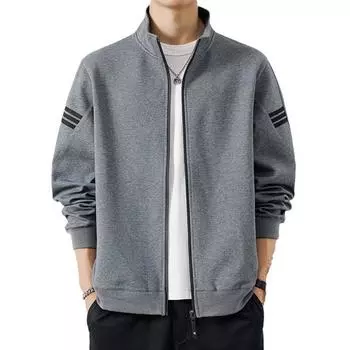 Новые осенние и зимние бархатные толстовки для мужчин, повседневные куртки с воротником-стойкой для мужчин, свободная утепленная спортивная одежда для мужчин. M