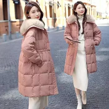 Новые осенние и зимние большие ярды толстые и большие теплые с зимней корейской версией модной женской куртки-пуховика M