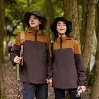 Новые осенние и зимние куртки для мужчин и женщин, двухкомпонентные горнолыжные костюмы, съемные ветро- и водонепроницаемые альпинистские костюмы «три в одном» для активного отдыха XS