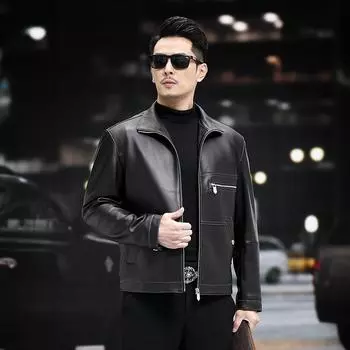 Новые осенние и зимние куртки из натуральной кожи, мужские куртки из овчины, кожаные куртки для мотоциклистов, деловая мужская одежда M