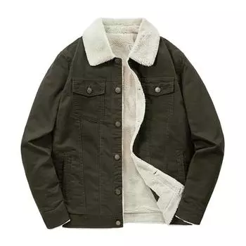 Новые осенние и зимние куртки, куртки с хлопковой подкладкой, рабочие куртки из бархата и утолщенного овечьего бархата с лацканами для мужчин M