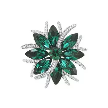 Новые осенние и зимние легкие роскошные высококачественные кольца с австрийским хрусталем и цветком, броши в стиле ретро, ниша Unsally, роскошный темпераментный цветок на груди синий