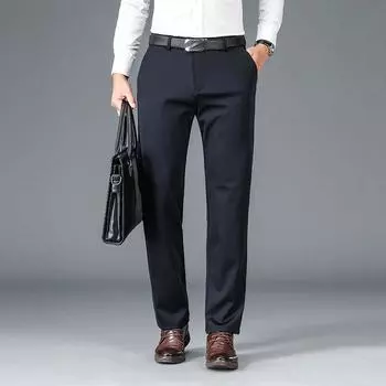 Новые осенние и зимние мужские брюки, трендовые универсальные повседневные брюки, мужские свободные прямые брюки корейской версии, деловые эластичные повседневные брюки для мужчин 28