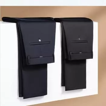 Новые осенние и зимние мужские брюки, трендовые универсальные повседневные брюки, мужские свободные прямые брюки корейской версии, деловые эластичные повседневные брюки для мужчин 29