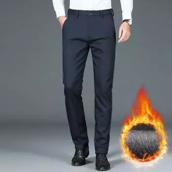 Новые осенние и зимние мужские брюки, трендовые универсальные повседневные брюки, мужские свободные прямые брюки корейской версии, деловые эластичные повседневные брюки для мужчин 29