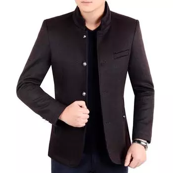 Новые осенние и зимние мужские деловые модные шерстяные куртки, мужские шерстяные пальто без железа M