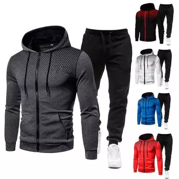 Новые осенние и зимние мужские комплекты, толстовки + брюки, спортивные костюмы в стиле Харадзюку, повседневные толстовки, спортивный костюм, брендовая спортивная одежда S серый