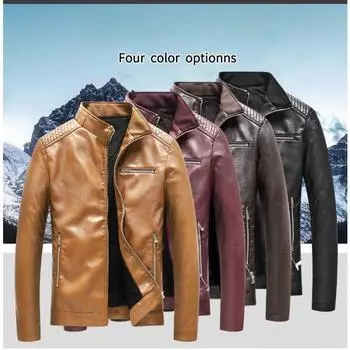 Новые осенние и зимние мужские повседневные кожаные куртки, мужские мотоциклетные куртки, кожаные куртки, куртки в корейском стиле L