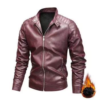 Новые осенние и зимние мужские утолщенные кожаные куртки, мужские мотоциклетные куртки, кожаные куртки и бархатные куртки M