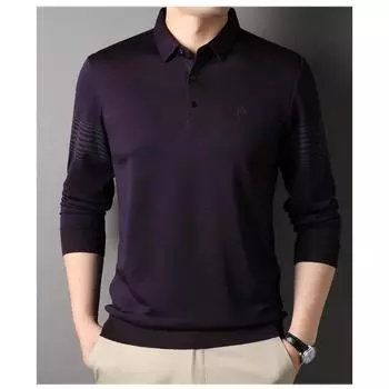 Новые осенние и зимние мужские вязаные свитера, рубашки поло, футболки с длинными рукавами, топы с лацканами Daddy, мужские топы M