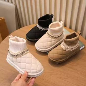 Новые осенние и зимние водонепроницаемые хлопковые туфли, детская обувь. 25