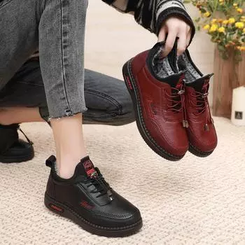 Новые осенние и зимние женские бархатные кроссовки, утолщенная теплая и водонепроницаемая женская спортивная повседневная обувь 41 чёрный