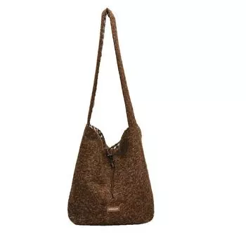 Новые осенние и зимние женские сумки, вместительные плюшевые сумки-тоут. зелёный